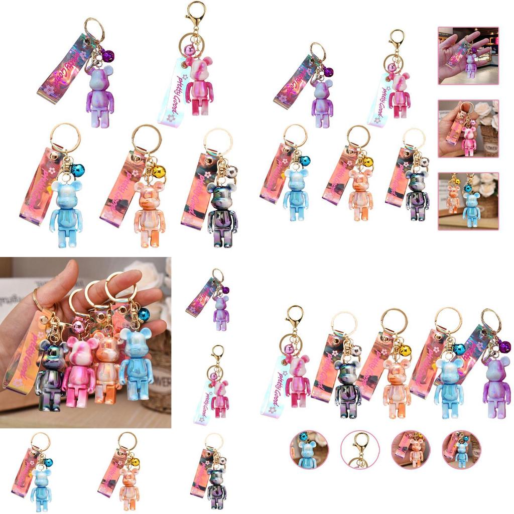 Очаровательный акриловый брелок в виде медвежонка, подвеска для автомобиля, подарок для семьи и друзей