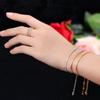 Регулируемый браслет с цирконами для женщин Captivate Bar Slider Brilliant CZ Rose Gold Jewelry Pulseira