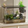 PET+ABS Fish Tank New Transparent with Lid Aquarium Drop Resistant Hydroponic Tank Turtle Tank Home Lazy Fish Tank