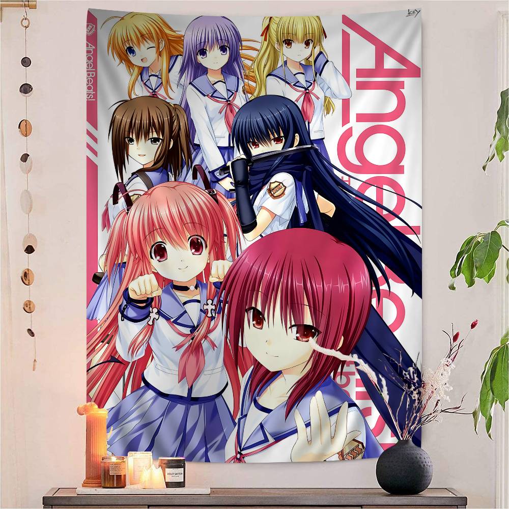 Angel Beats АНИМЕ Гобелен Художественная Печать Японский Настенный Гобелен Аниме Настенное Украшение Декор Дома