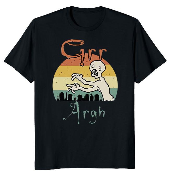 NEW LIMITED Argh Zombie Funny Retro Novelty Heavy Cotton Tee