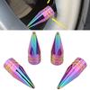 4Pcs Neo Chrome Spiked Valve Stem Cap Aluminum Tire Air Car Truck Bike SUV Wheel