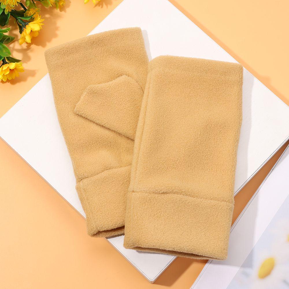 Windproof Fleece Touch Screen Warm Mittens Fingerless Gloves Half Finger Gloves Driving Gloves