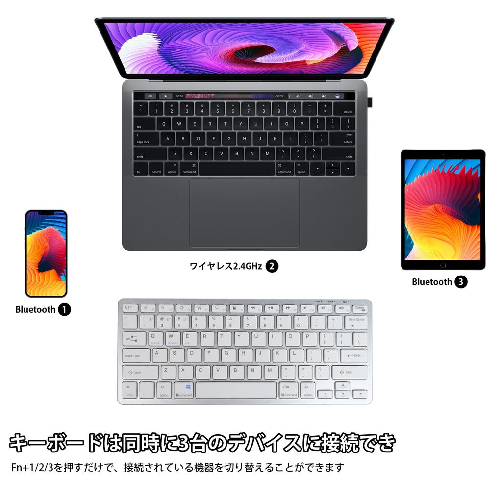 Беспроводная клавиатура и мышь DIGIBLUSKY USB-подключение US для и Беспроводная Bluetooth-клавиатура Совместима с и Android Набор, Поддержка 2,4 ГГц, 3 устройства