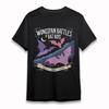 Men's Oversize Soft T-Shirt Bat Wingspan Graphic Tee Black Cotton Short Sleeve