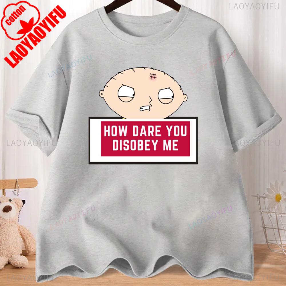 FMILY GUY Stewie Tattoo Brian Cartoon FMILY GUY Printed T-shirt for Fitness Training Jogging Outdoor Activities
