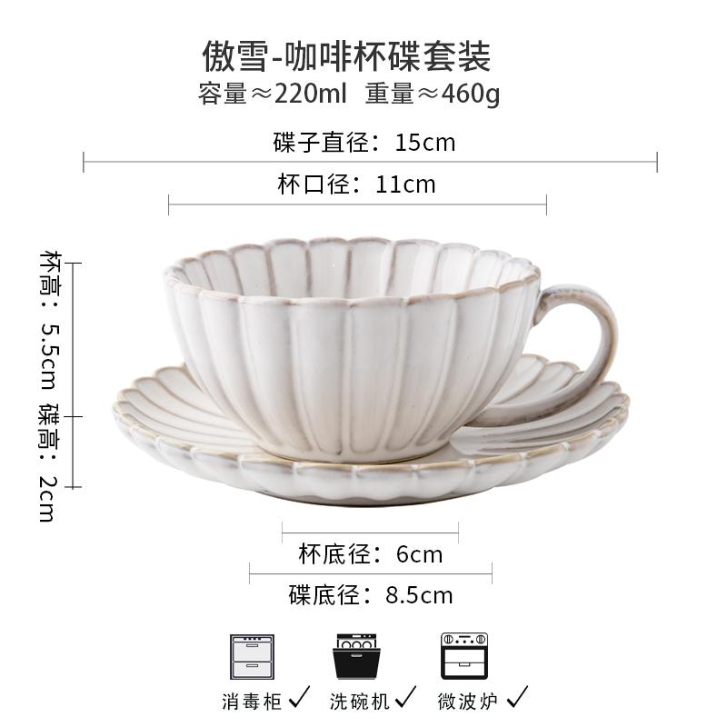 Винтажный керамический набор кофейной чашки и блюдца Время послеполуденного чая Дизайн «Снежинка»