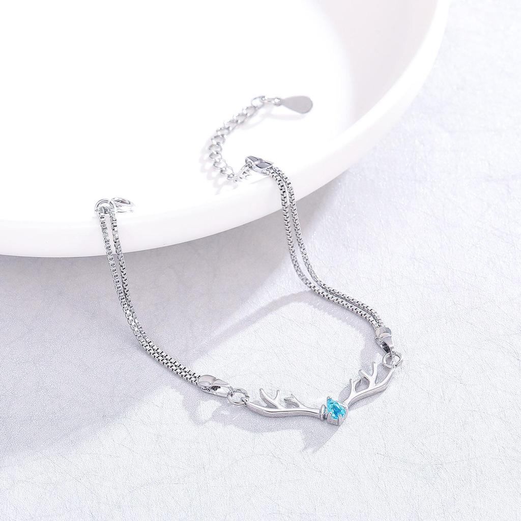 Комплект украшений в корейском стиле с оленями: Ожерелье, Браслет, Кольцо и Серьги для Женщин