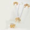Stylish Bowknot Jewelry Set Personalized Necklace Ear Studs Rings Adornment