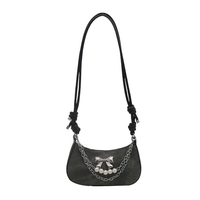 Ретро модная сумка-пельмень женская осенняя простая универсальная сумка через плечо Niche Bow Chain Messenger Bag