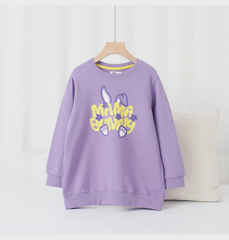 Свитшот в корейском стиле с длинными рукавами для девочек: Модная детская одежда среднего и большого размера на весну и осень
