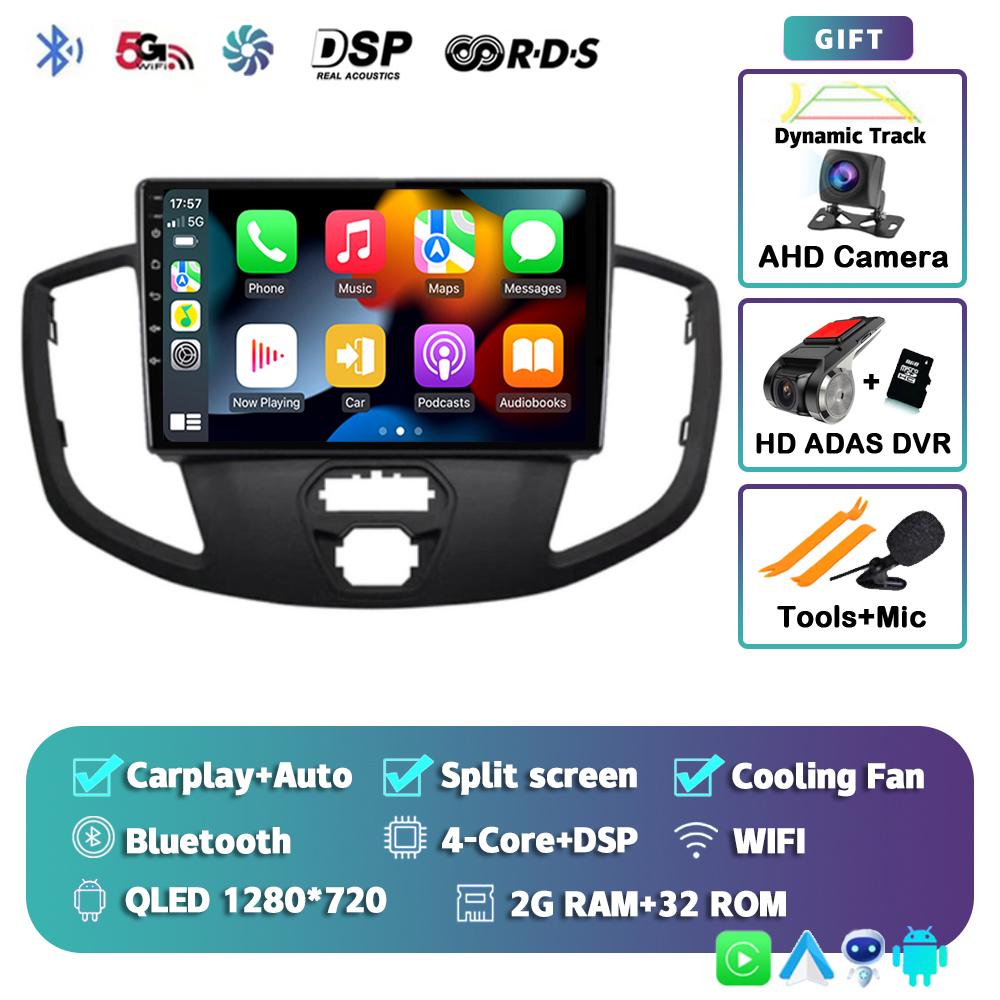 Android 14 Carplay Автомагнитола для Ford Transit 2015 2016 2017 2018 Мультимедийный Видеоплеер GPS Стерео 2din WIFI+4G Головное Устройство