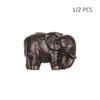 1/2 PCS Carved Home Decor Fairy Garden Animal Figurines Miniature Craft Elephant Statue Natural Wood