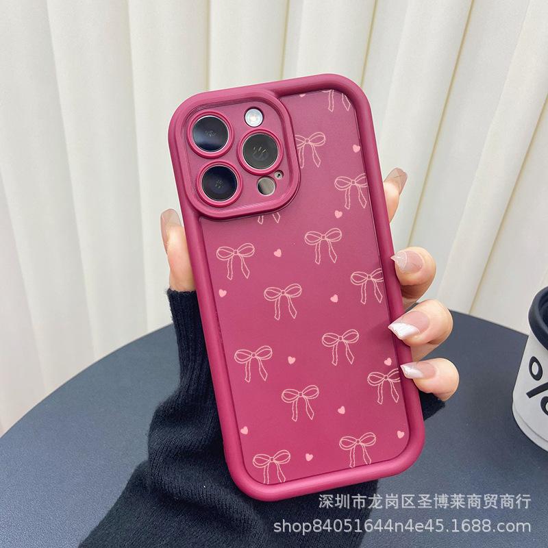 Розовый бант для чехла мобильного телефона Apple 15 iphone12promax набор 14/13/11/XSMAX зрачок глаза 16