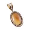 Натуральный Ботсванский Агат Драгоценный Камень 925 Проба Цельное Серебро Двухцветный Подвеска 1.25'' W4L91