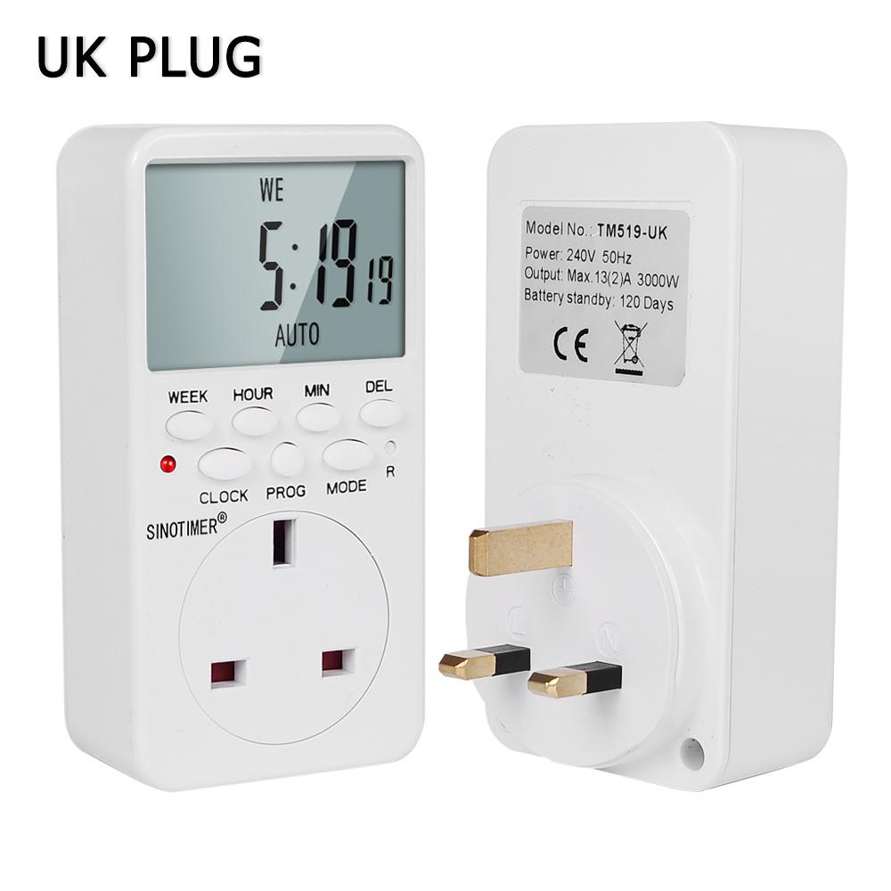 EU UK BR Plug Outlet Electronic Digital Timer Socket with Timer 220V AC Socket Timer Plug Time Relay Switch Control Programmable3