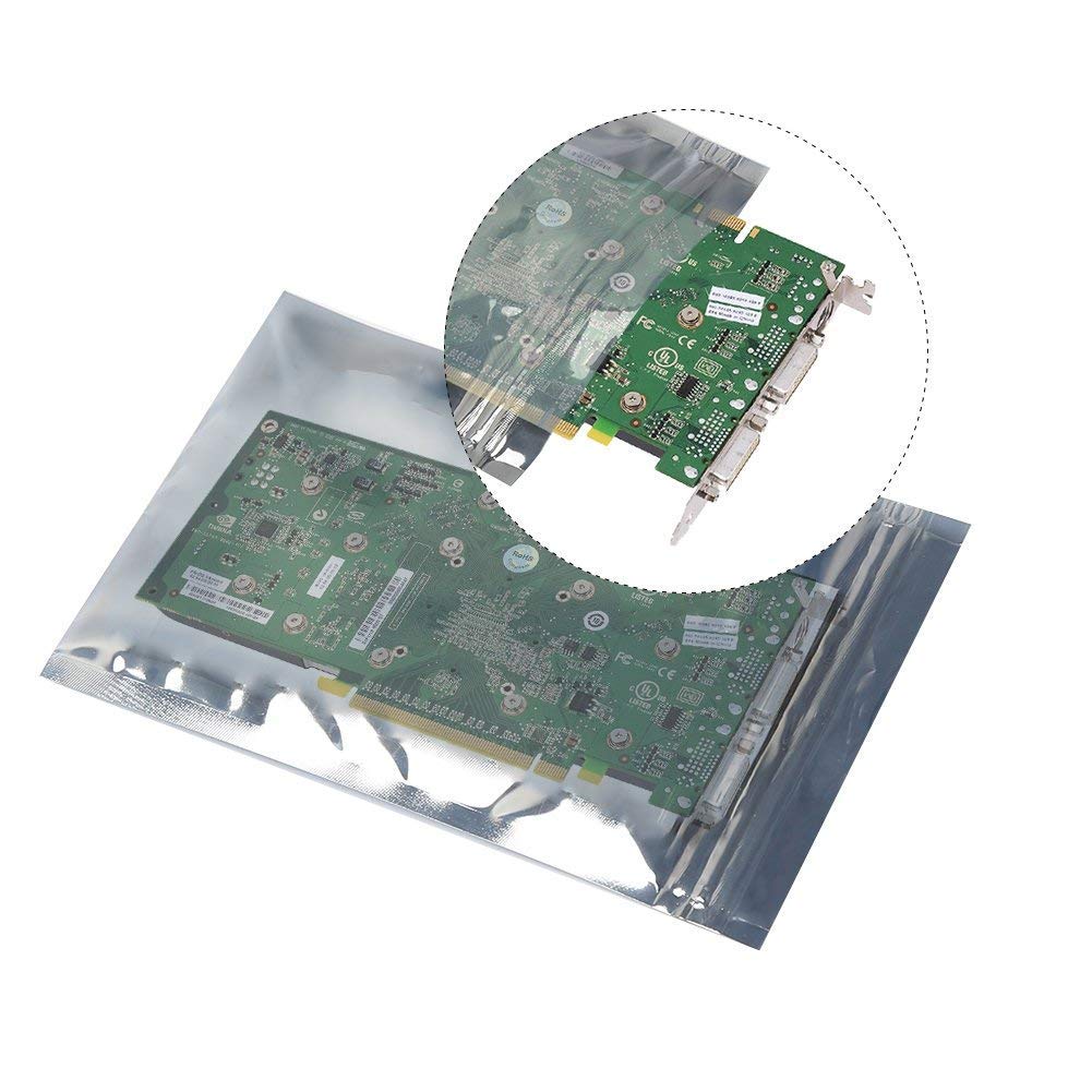 Пакеты Mollytek для 15x20см Экранирующие пакеты с молнией 100 штук Антистатические пакеты, Антистатическое хранение HDD/SSD, Многоразовые, Полупрозрачные (15x20cm)