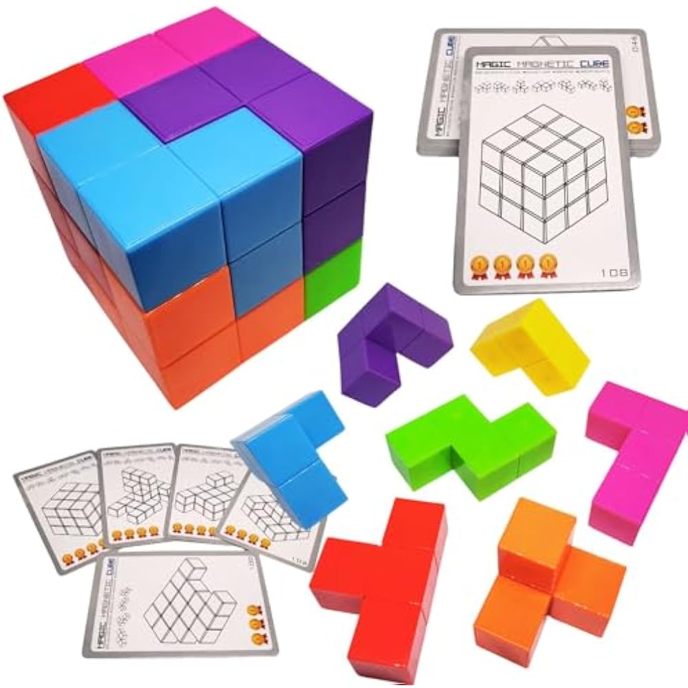 (XINBIDA) MAGCUBE Магкуб Магнитные кубики Тетрис Образовательные игрушки 3D Пазл (Набор из 2)