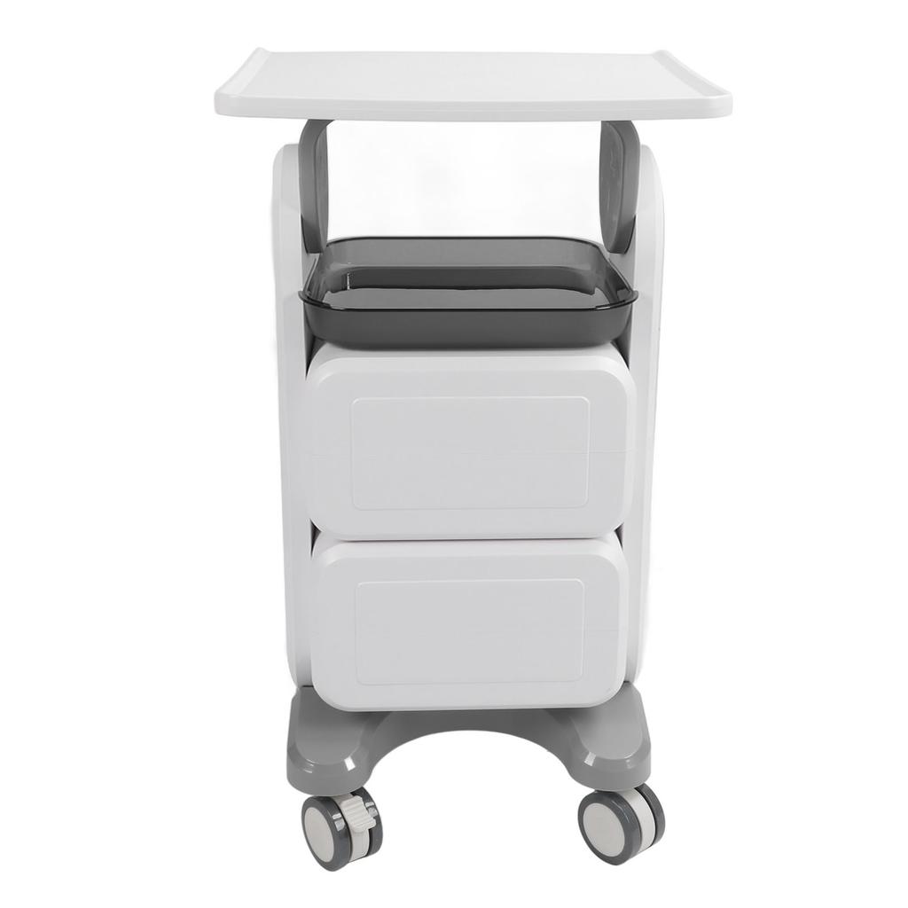 Mobile Medical Trolley Cart Enlarged Tabletop Double Drawer Multifunctional Medical Cart for Beauty Salon Clinic