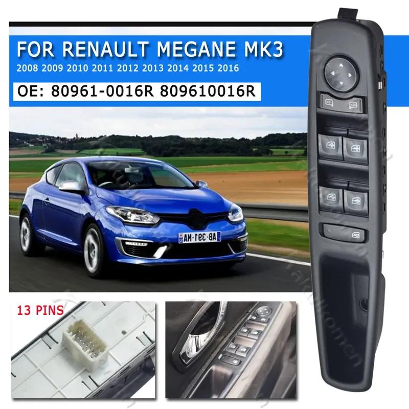 Автомобиль 809610016R 80961-0016R Передняя Левая Главная Кнопка Переключателя Управления Стеклоподъемником Для Renault Megane MK3 2008 2009 2010 2011-2016