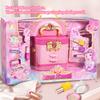 Набор макияжа для девочек, трехъярусный косметический игрушечный сундучок, детские игровые кисточки для макияжа, помада, румяна, тени для век, лак для ногтей, игрушка «Принцесса Красоты»