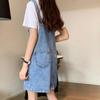 Summer Denim Overall Dress Women Sleeveless Jeans Dresses Casual Loose Strap