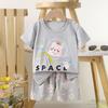 Children's Casual Short-sleeved Summer Cotton T-shirt Set for Boys and Girls