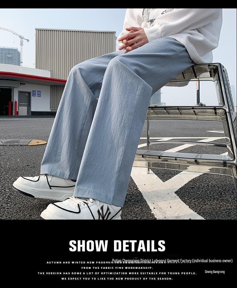Мужские модные свободные летние брюки: Повседневный, универсальный, прямой крой, спортивный стиль