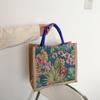 Женские сумки с винтажным цветочным узором, сумки-шопперы из хлопка и льна, экологически чистые сумки для покупок