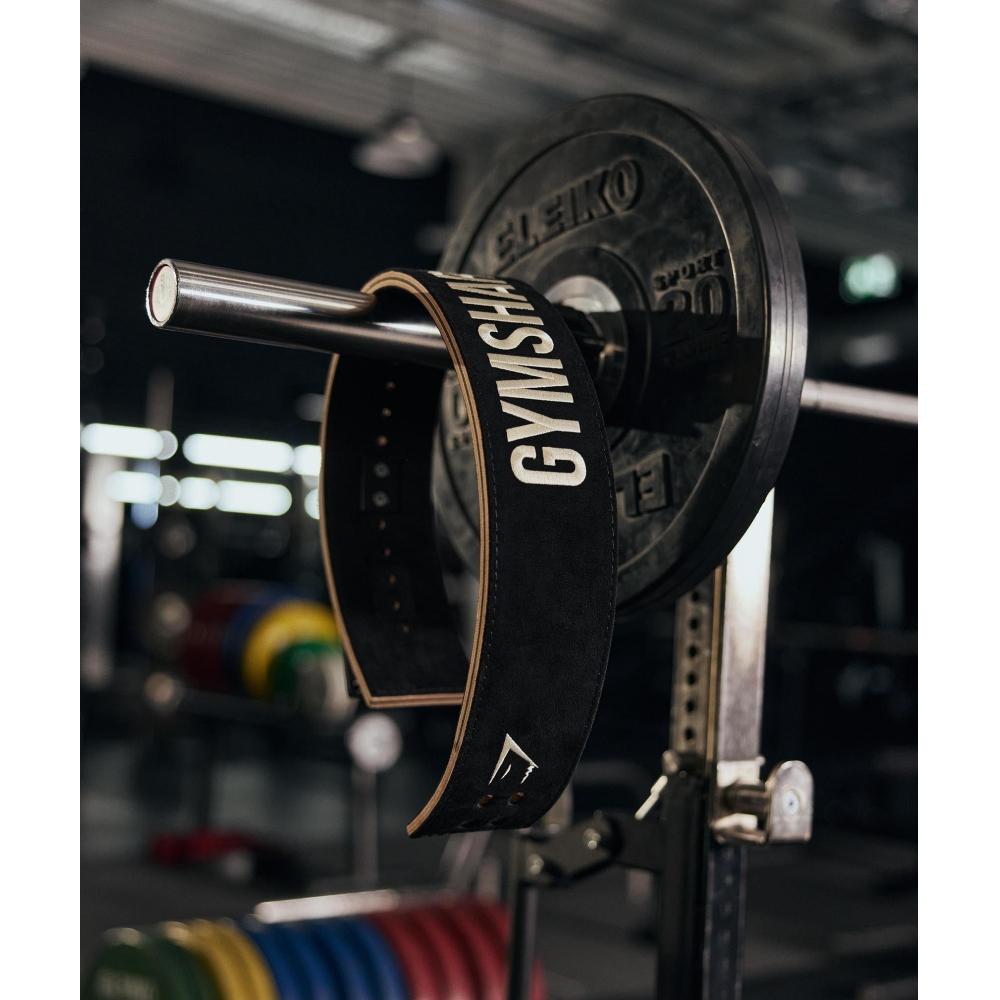 Gymshark Ремень для подъема рычага черный экрю белый I3a5m Bcch