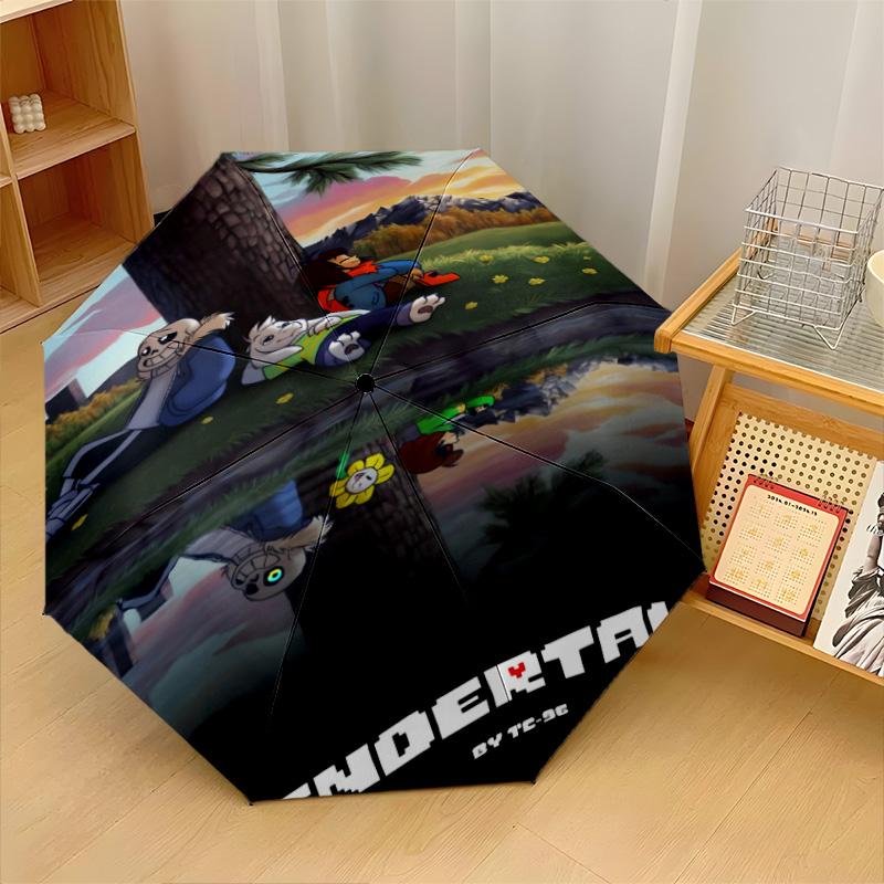 Windproof Auto 8-реберный складной зонт Undertale, портативный уличный зонт-трость