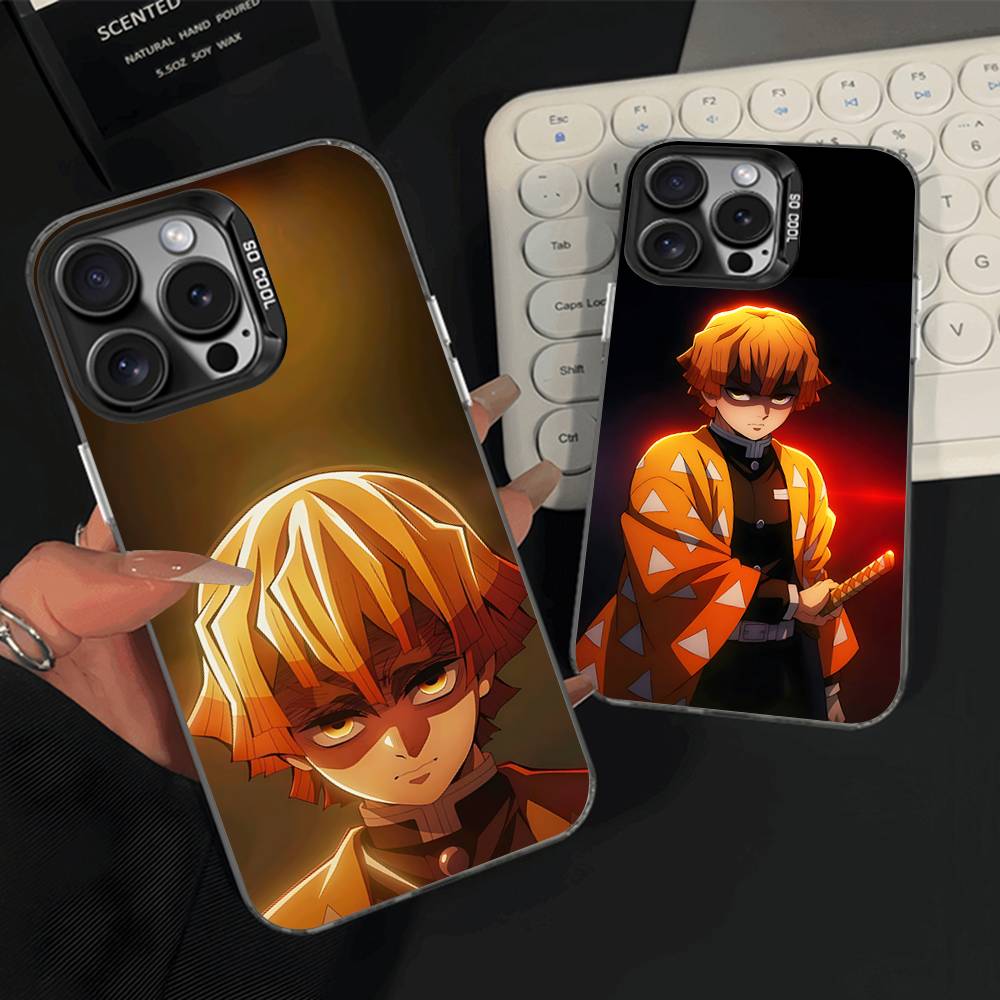 Чехол для телефона Agatsuma Zenitsu D-Demon S-Slayer Для iPhone 16,15,14,13,12,11,Pro,Max,Plus,Mini,XS,SE Противоударный Черный Матовый Чехол
