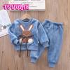 Autumn Winter Children's Home Clothes Cute Baby Boys Girls Pajamas 2Pcs Sets Cartoons Children's Pajamas Long Sleeve Warm Pajamas Suit