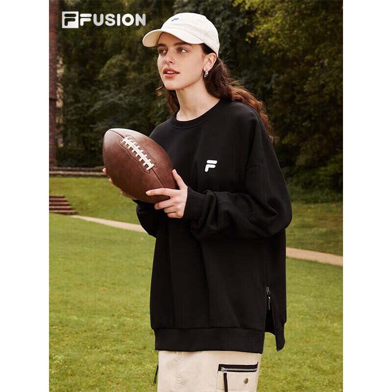 FILA FUSION Unisex Loose Fit Knit Pullover Sweatshirt