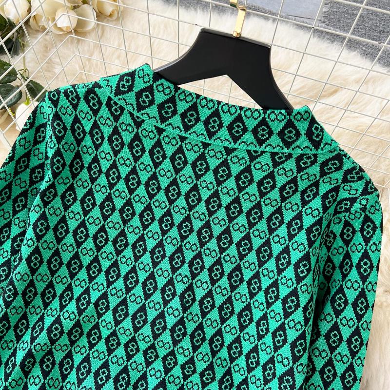 Зимний винтажный элегантный новый комплект из 2 предметов, женские узкие брючные костюмы в американском стиле в стиле ретро, ​​повседневные комплекты с высокой талией и принтом, 2024