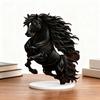 Acrylic Horse Table Sign 2D Flat Black Horse Shaped Decoration Sign Home Living Room Bedroom Tabletop Ornament Horse Lover Gift