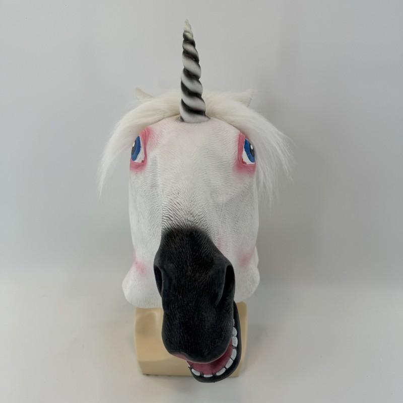Halloween Unicorn Horse Mask Latex Animal Headgear Cosplay Party Costume Prop