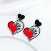New Music Love Heart Acrylic Earrings for Women Creative Musical Note Peach Drop Earring Trendy Jewelry Valentine's Day Gifts