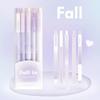 5 шт./кор. Ins Aesthetic Blush Gradient Color Gel Pen Kawaii Girls Stationery 0,5+0,38 мм Black Ink Quick-dr Test Note Writing Pen