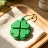 Clover Hanging Accessory Four-Leaf Clicker Keychain, 3D Printed Leaf Push Toy with Ball Keychain Charm Chain, Stress Relief Finger Toy, Decorative for
