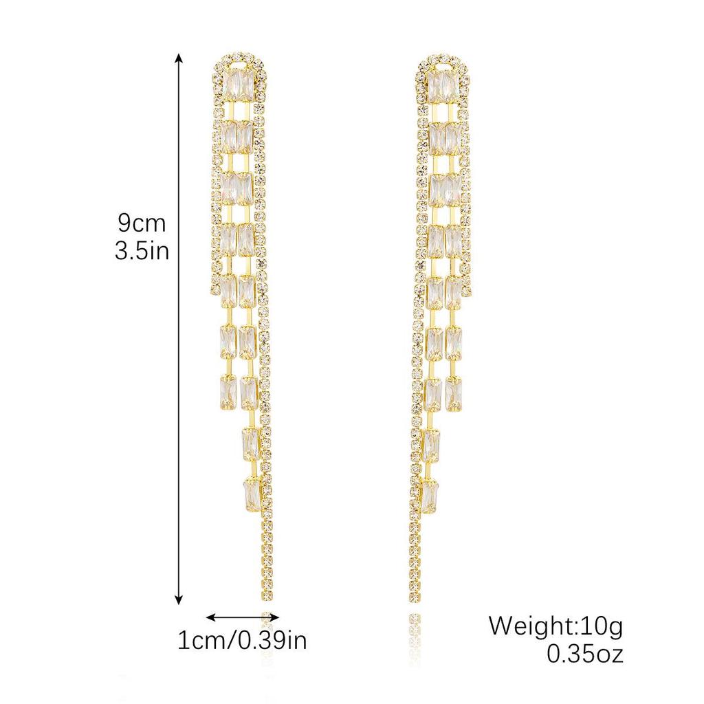 Exquisite Zircon Tassel Earrings: Luxurious, Unique Design for Women