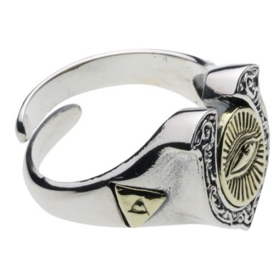 Кольцо «Подкова Всевидящее Око» из серебра 925 пробы r0393 [Cenote] [Серебряные аксессуары]