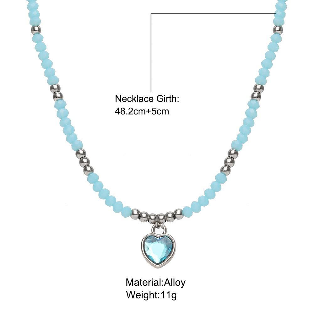 iF ME Korean Beads Necklace Fashion Heart Pendant Necklaces Choker Women Jewelry Accessories