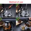 Creative Design Glass Teapot 1200ml Fashion  for Tea Flower with Removable Steel Infuser Filter Kettle