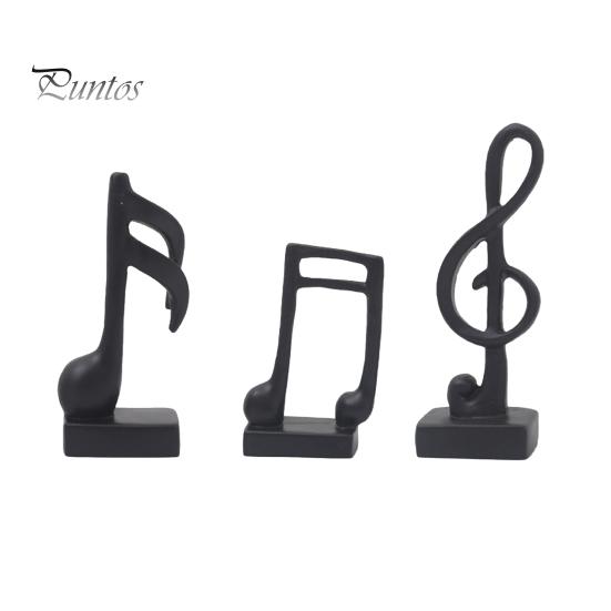 Музыкальный Декор для Домашнего Офиса 3 шт. Минималистичная Смоляная Скульптура Ноты, Скрипичный Ключ и Восьмая Четвертная Нота, Устойчивая Основа для Пианино Комнаты Гостиной, Матовая