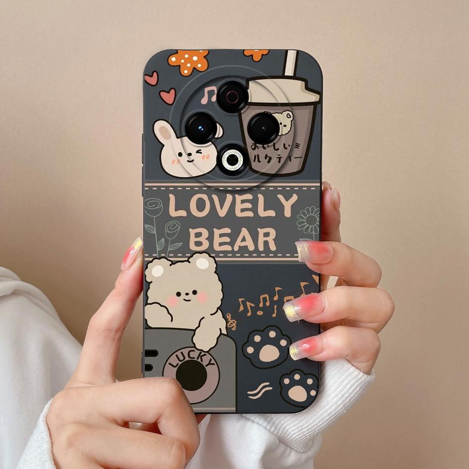 Модные чехлы для Tecno Camon Pop 9 Sprak 20 30 30C Pro 30S GO 1 2025 4G 5G Lovely Bear Мягкий ультратонкий жидкий силиконовый протектор экрана для Tecno Capa