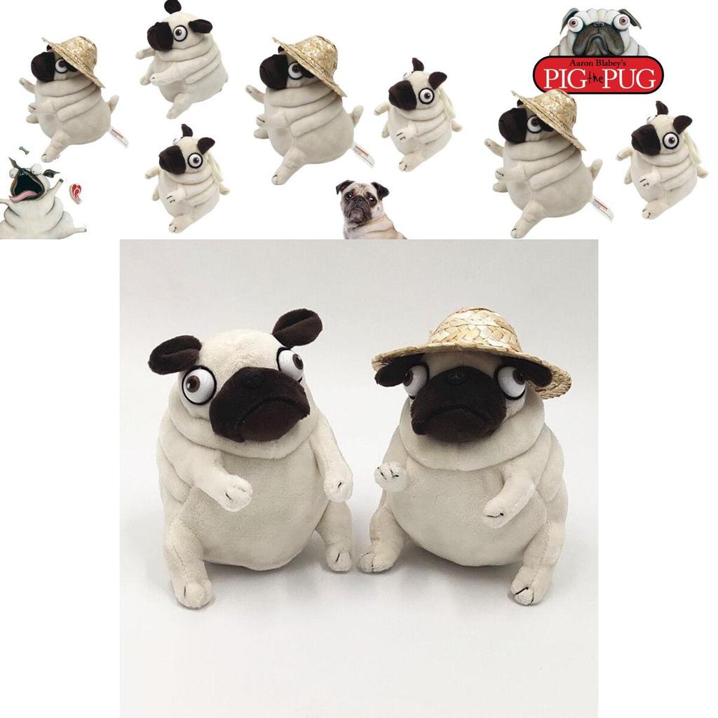 Красивая свинья собака мопс в шляпе плюшевая игрушка