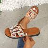 Wind Cool Slippers Women's Large Size Spring and Summer Casual Outer Wear One Word with Flat Bottom Slippers