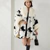 4 Colors Lady Loose Faux Fur Woolen Leopard Capes Women Winter Warm Thicken Batwing Sleeves Loose Cloak Streetwear Overcoat