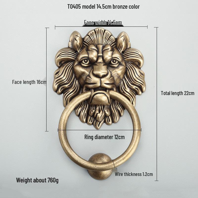 Антикварный латунный дверной молоток в виде головы льва и ручка-тяга для французских дверей